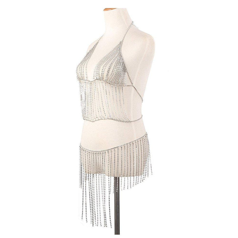 Ice Me Out Bra Chain & Skirt Jewelry Set