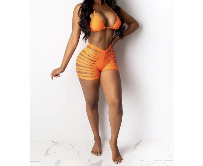 Orange Sherbet Bikini Shorts Set