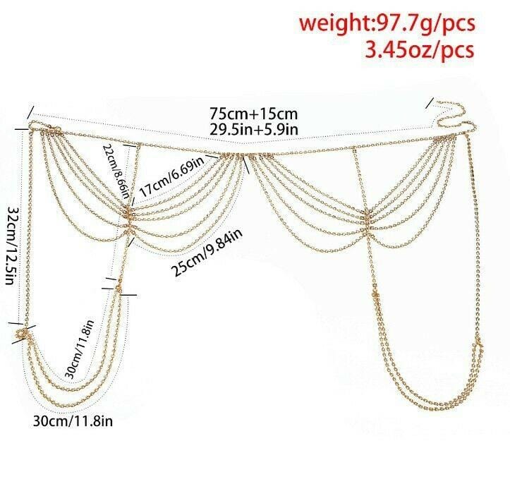 Rhinestone Princess Body Chain Garter